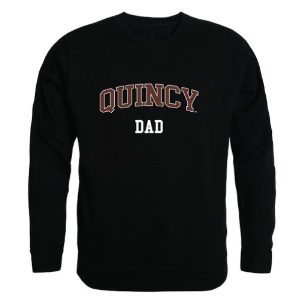 W Republic 562-667-BLK-04 Quincy University Hawks Dad Crewneck Sweatshirt&#44; Black - Extra Large