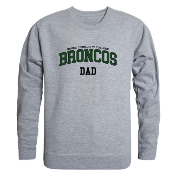 W Republic 562-621-HGY-04 Bronx Community College Broncos Dad Crewneck Sweatshirt&#44; Heather Grey - Extra Large