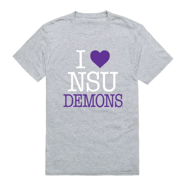 W Republic 551-689-HGY-04 Northwestern State University Demons I Love T-Shirt&#44; Heather Grey - Extra Large