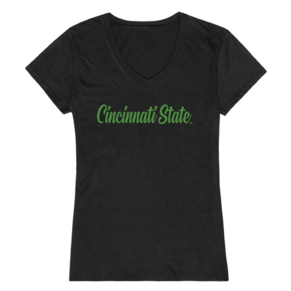 W Republic 555-632-BLK-01 Cincinnati State Technical & Community College Script T-Shirt&#44; Black - Small