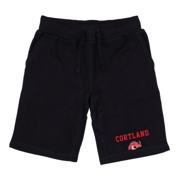 W Republic 567-712-BLK-04 State University of New York at Geneseo Cortland Red Dragons Premium Shorts&#44; Black - Extra Large