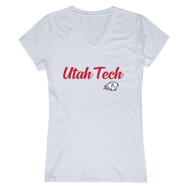 W Republic 555-291-WT2-01 Utah Tech University Trailblazers Script T-Shirt&#44; White - Small