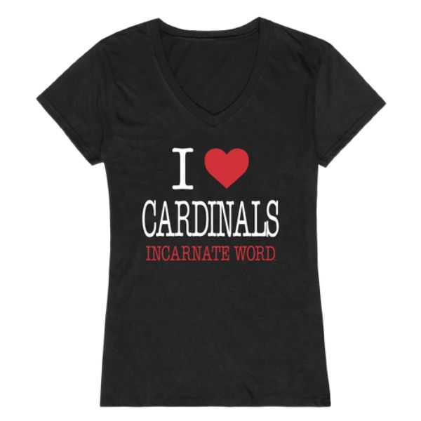W Republic 550-687-BLK-04 University of the Incarnate Word Cardinals I Love Women T-Shirt&#44; Black - Extra Large