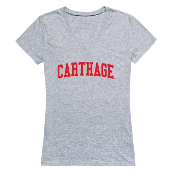 W Republic 501-709-HGY-02 Carthage College Firebirds Game Day Women T-Shirt&#44; Heather Grey - Medium