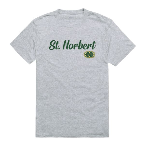 W Republic 554-698-HGY-04 St. Norbert College Green Knights Script T-Shirt&#44; Heather Grey - Extra Large