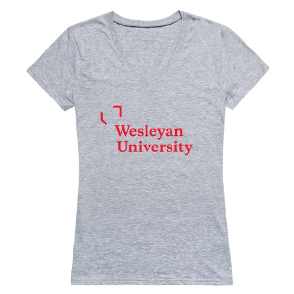 W Republic 520-683-HGY-04 Wesleyan University Cardinals Women Seal T-Shirt&#44; Heather Grey - Extra Large