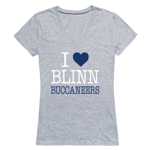 W Republic 550-501-HGY-04 Blinn College Buccaneers I Love Women T-Shirt&#44; Heather Grey - Extra Large