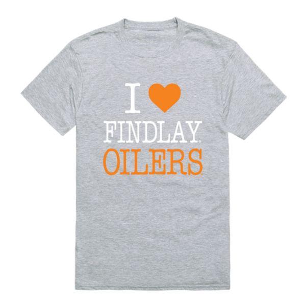 W Republic 551-518-HGY-02 University of Findlay Oilers I Love T-Shirt&#44; Heather Grey - Medium
