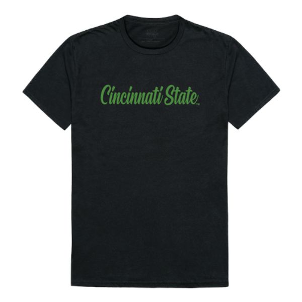 W Republic 554-632-BLK-04 Cincinnati State Technical & Community College Script T-Shirt&#44; Black - Extra Large