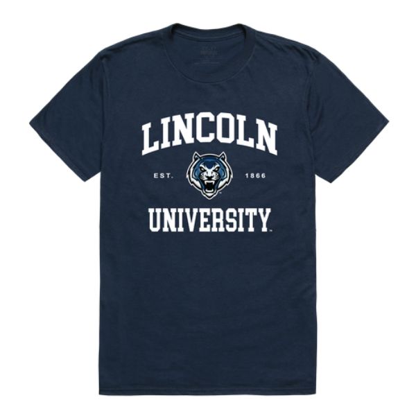 W Republic 526-720-NVY-02 Lincoln University Blue Tigers Seal College T-Shirt&#44; Navy - Medium