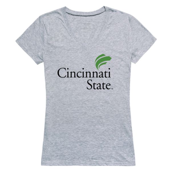 W Republic 520-632-HGY-04 Cincinnati State Technical & Community College Women Seal T-Shirt&#44; Heather Grey - Extra Large