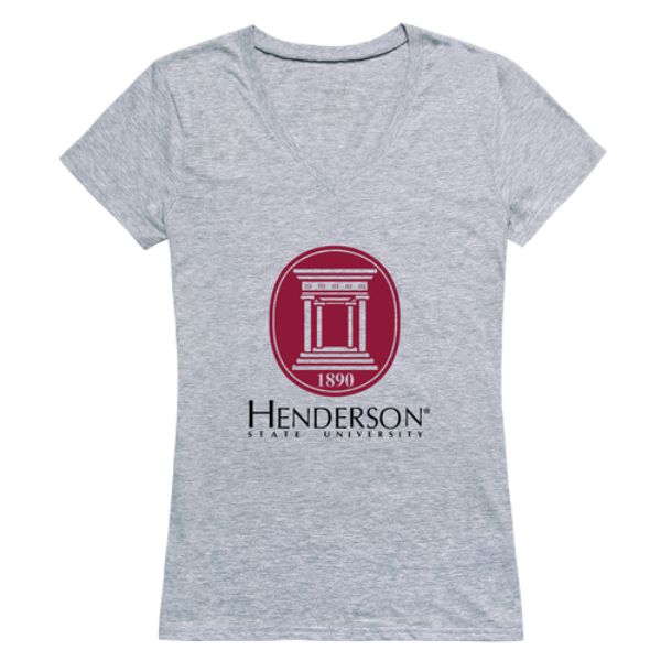 W Republic 520-719-HGY-05 Henderson State University Reddies Women Seal T-Shirt&#44; Heather Grey - 2XL