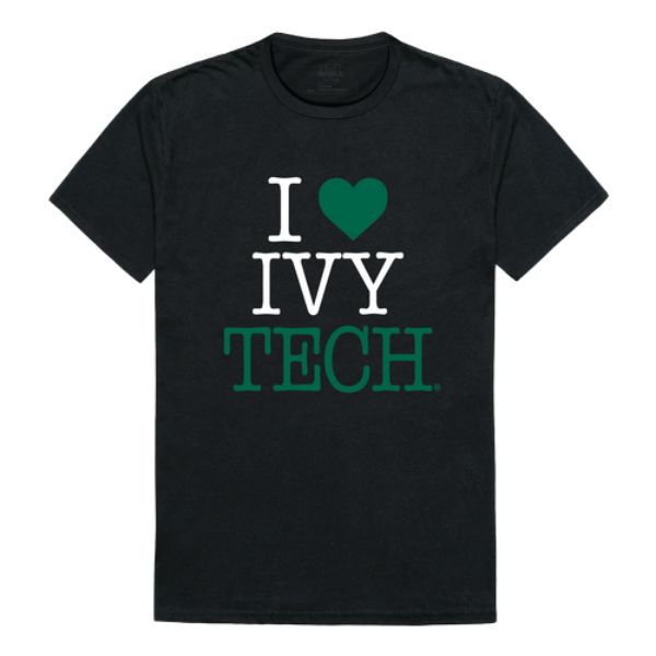 W Republic 551-526-BLK-04 Ivy Tech Community College I Love T-Shirt&#44; Black - Extra Large