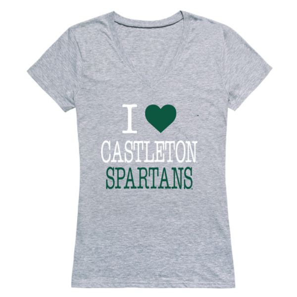 W Republic 550-626-HGY-01 Castleton University Spartans I Love Women T-Shirt&#44; Heather Grey - Small