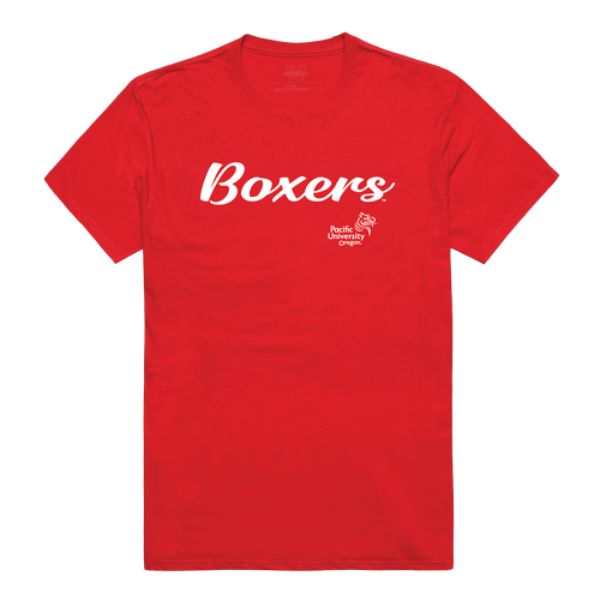 W Republic 554-567-RED-05 Pacific University Boxers Script T-Shirt&#44; Red - 2XL