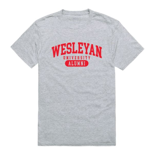 W Republic 559-683-HGY-02 Wesleyan University Cardinals Alumni T-Shirt&#44; Heather Grey - Medium