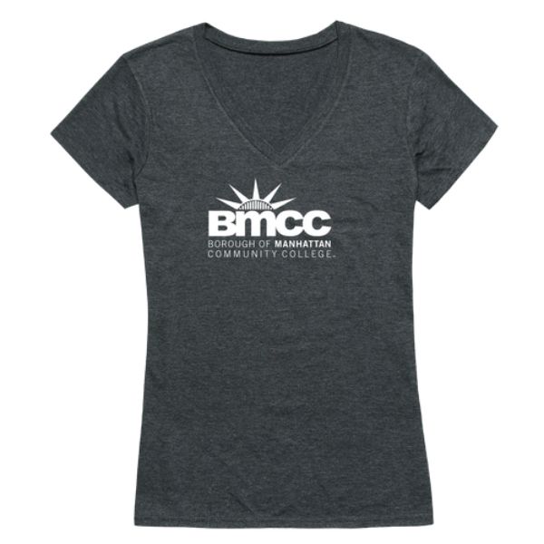 W Republic 521-618-HCH-01 Brihan Maharashtra College of Commerce Panthers Women Cinder T-Shirt&#44; Heather Charcoal - Small