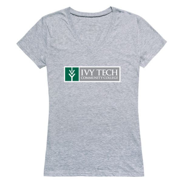 W Republic 520-526-HGY-05 Ivy Tech Community College Women Seal T-Shirt&#44; Heather Grey - 2XL