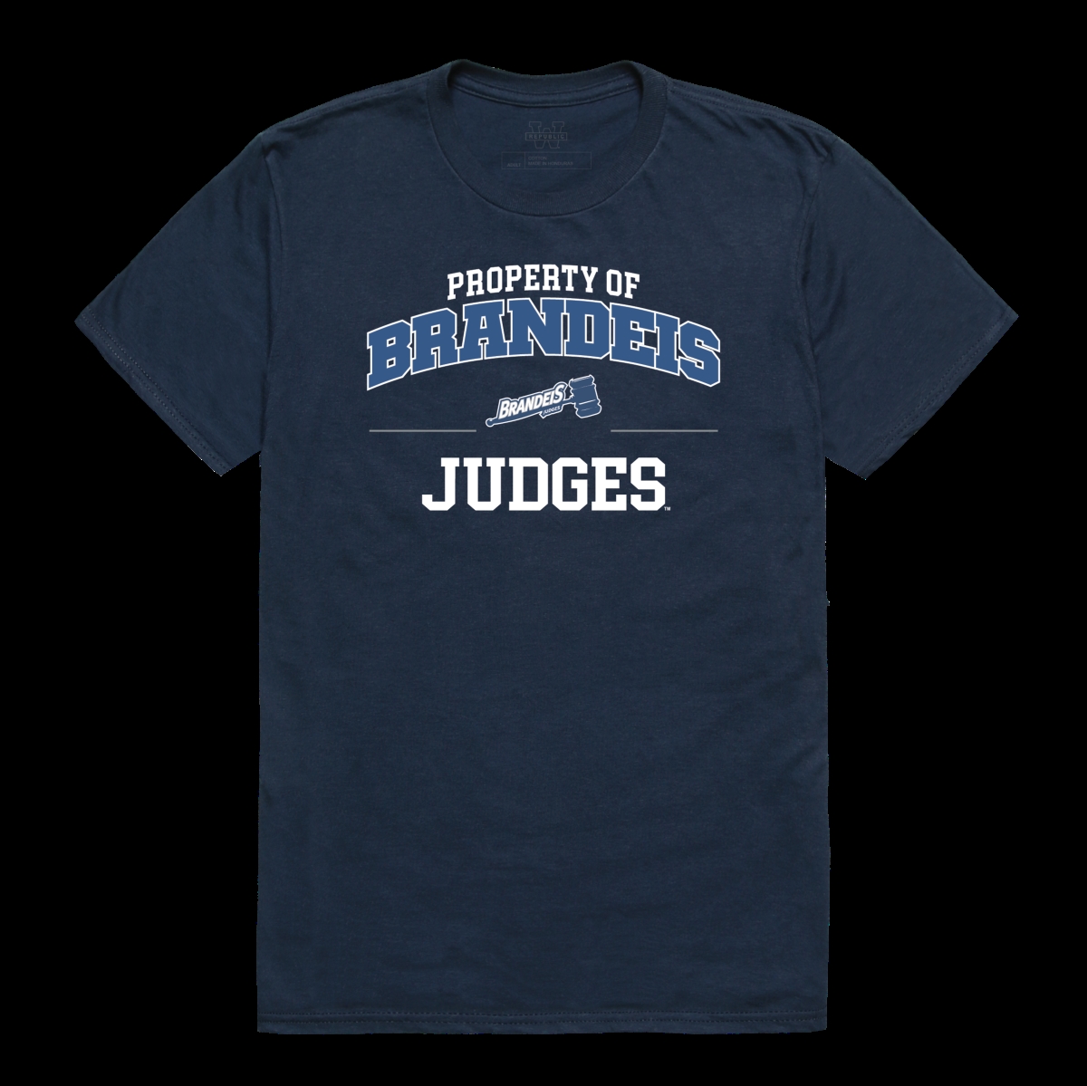W Republic 517-619-NVY-05 Brandeis University Judges Property College T-Shirt&#44; Navy - 2XL
