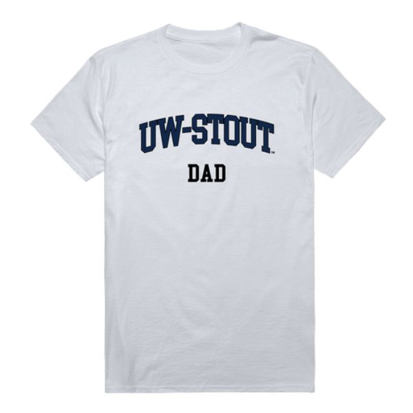 W Republic 548-413-WT3-03 University of Wisconsin Stout Blue Devils College Dad T-Shirt&#44; White - Large