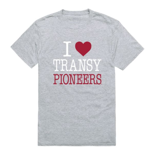 W Republic 551-679-HGY-04 Transylvania University Pioneers I Love T-Shirt&#44; Heather Grey - Extra Large