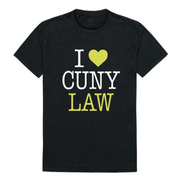 W Republic 551-634-BLK-01 City University of New York School of Law I Love T-Shirt&#44; Black - Small