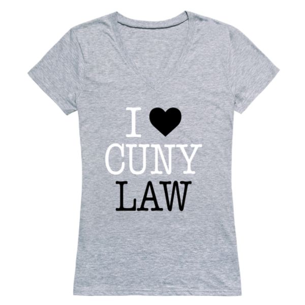 W Republic 550-634-HGY-02 City University of New York School of Law I Love Women T-Shirt&#44; Heather Grey - Medium