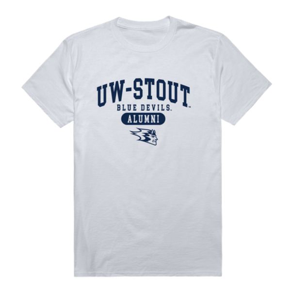 W Republic 559-413-WT2-01 University of Wisconsin Stout Blue Devils Alumni T-Shirt&#44; White - Small