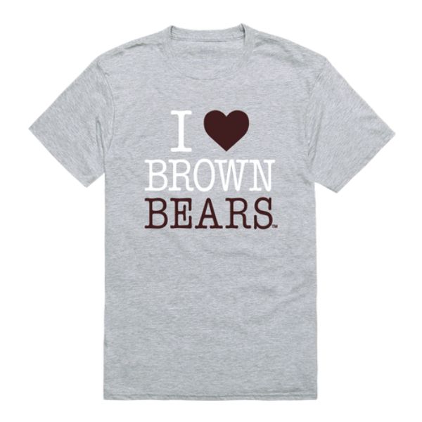 W Republic 551-106-HG2-02 Brown University Bears I Love T-Shirt&#44; Heather Grey - Medium