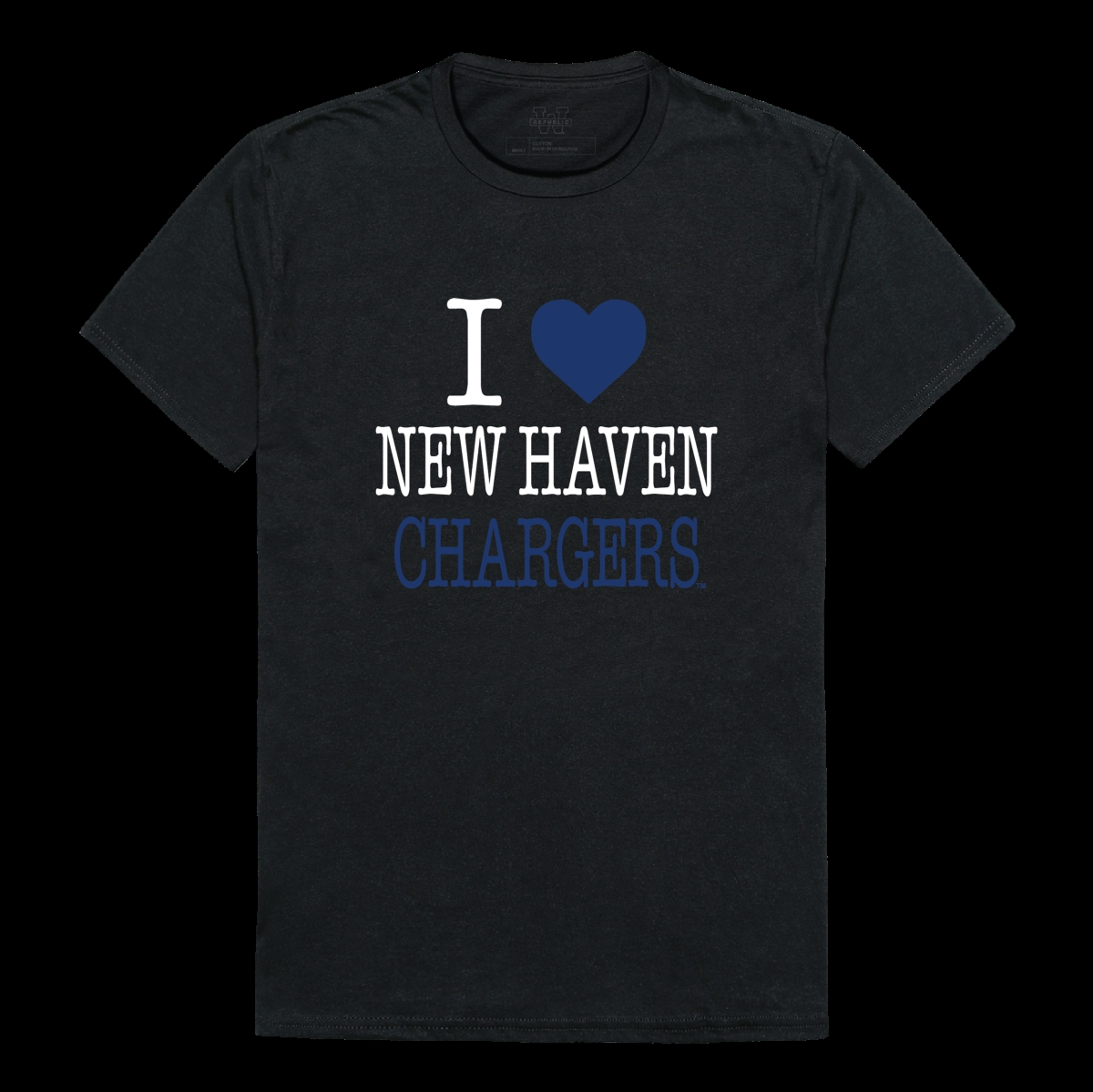 W Republic 551-663-BLK-04 University of New Haven Chargers I Love T-Shirt&#44; Black - Extra Large