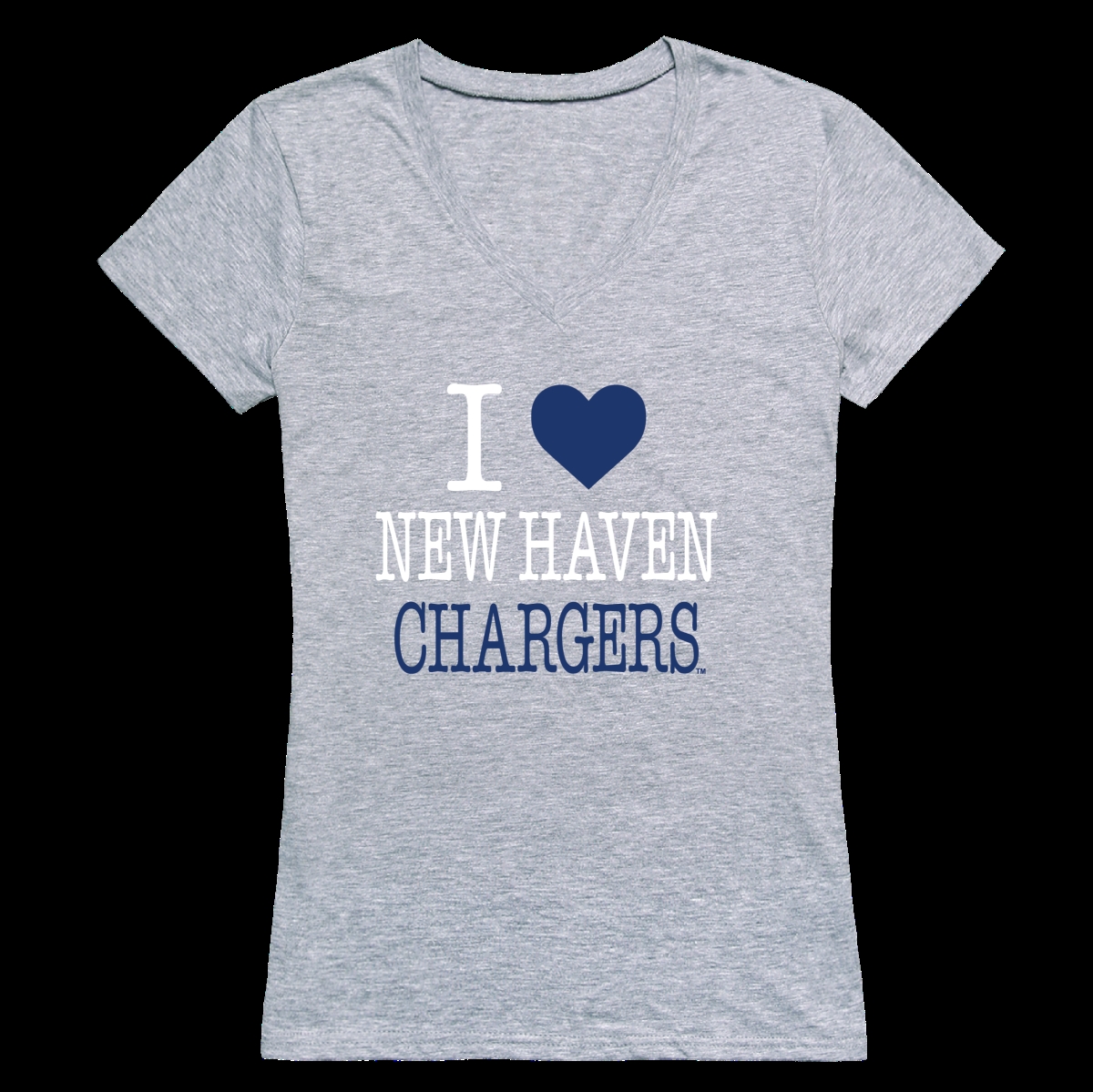 W Republic 550-663-HGY-01 University of New Haven Chargers I Love Women T-Shirt&#44; Heather Grey - Small