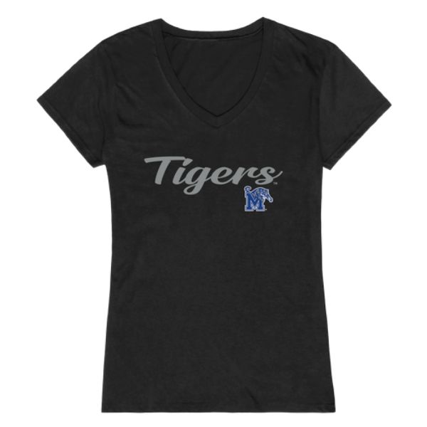 W Republic 555-339-BK2-01 University of Memphis Tigers Script T-Shirt&#44; Black - Small