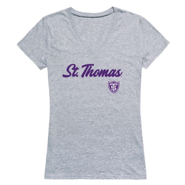 W Republic 555-591-HGY-04 University of St. Thomas Tommies Script T-Shirt&#44; Heather Grey - Extra Large