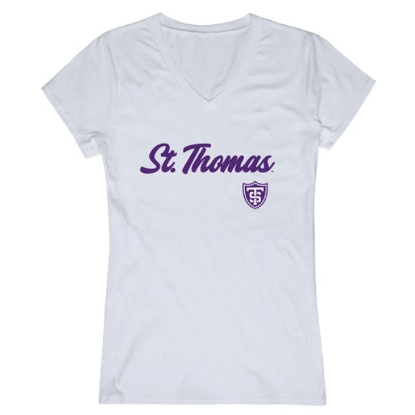 W Republic 555-591-WHT-01 University of St. Thomas Tommies Script T-Shirt&#44; White - Small