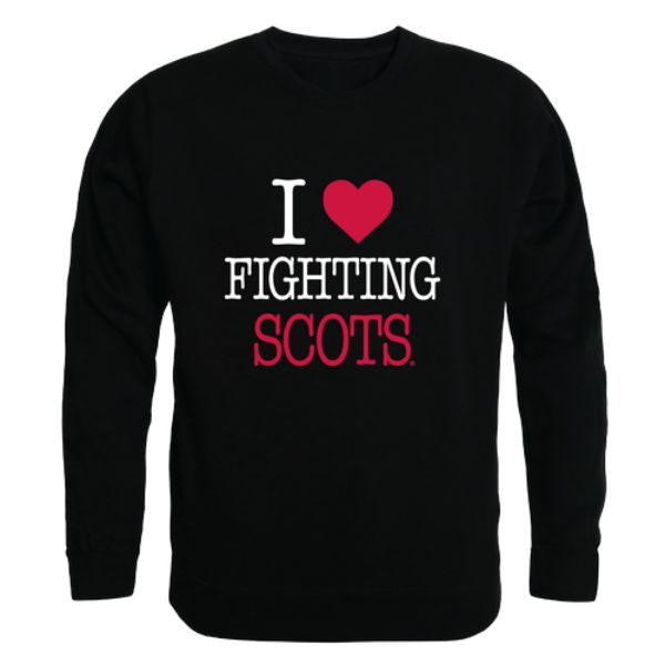 W Republic 552-695-BLK-02 Monmouth College Fighting Scots I Love Crewneck Sweatshirt&#44; Black - Medium