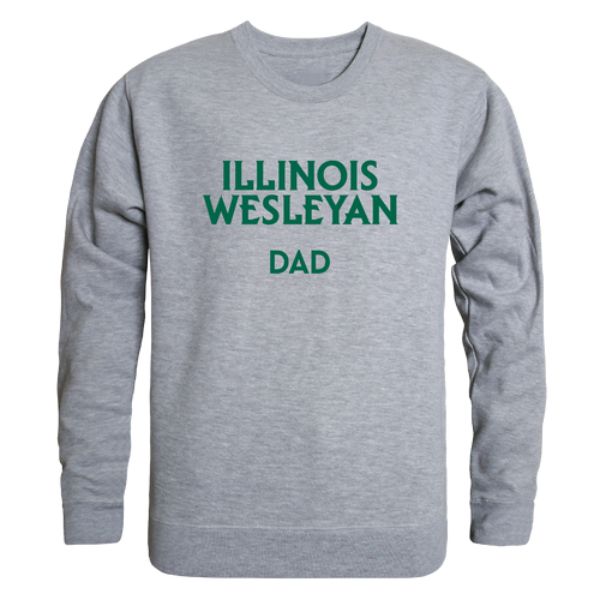 W Republic 562-525-HGY-02 Illinois Wesleyan University Titans Dad Crewneck Sweatshirt&#44; Heather Grey - Medium