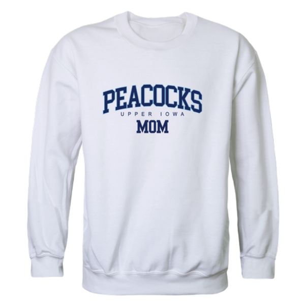 W Republic 564-681-WHT-02 Upper Iowa University Peacocks Mom Crewneck Sweatshirt&#44; White - Medium