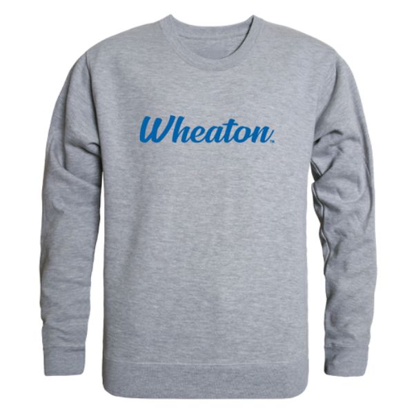 W Republic 556-605-HGY-03 Wheaton College Lyons Script Crewneck Sweatshirt&#44; Heather Grey - Large