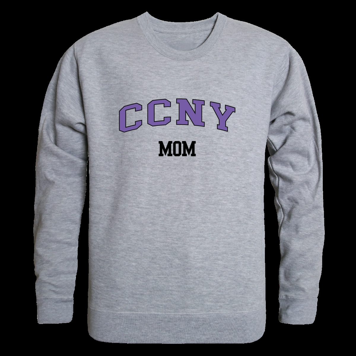 W Republic 564-633-HGY-01 City College of New York Beavers Mom Crewneck Sweatshirt&#44; Heather Grey - Small