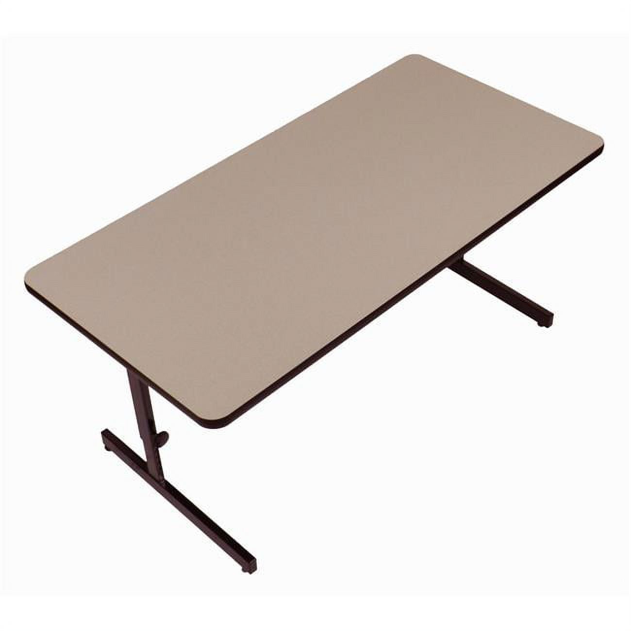 Correll CSA3060TR-54 Adjustable Height 1.25 in. High Pressure Trapezoid Computer & Training Tables&#44; Savannah Sand - 30 x 60 in.