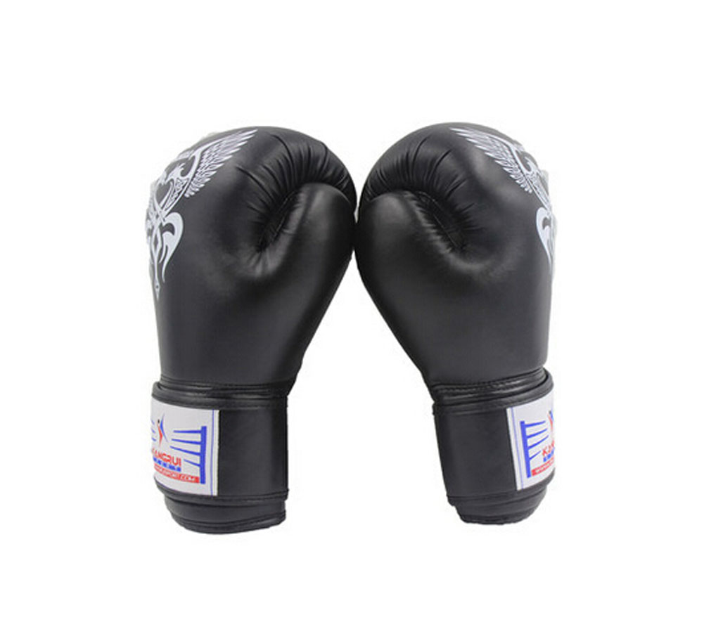 Panda Superstore PS-SPO3400071-ALAN02679 Cool Boxing Fighting Gloves Sanda Training Gloves, Black - 10 oz