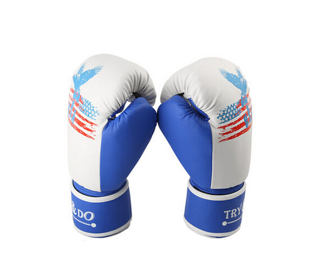 Panda Superstore PS-SPO3400071-ALAN02227 Professional Cool Adult Boxing Gloves Training Gloves, Blue - 12 oz