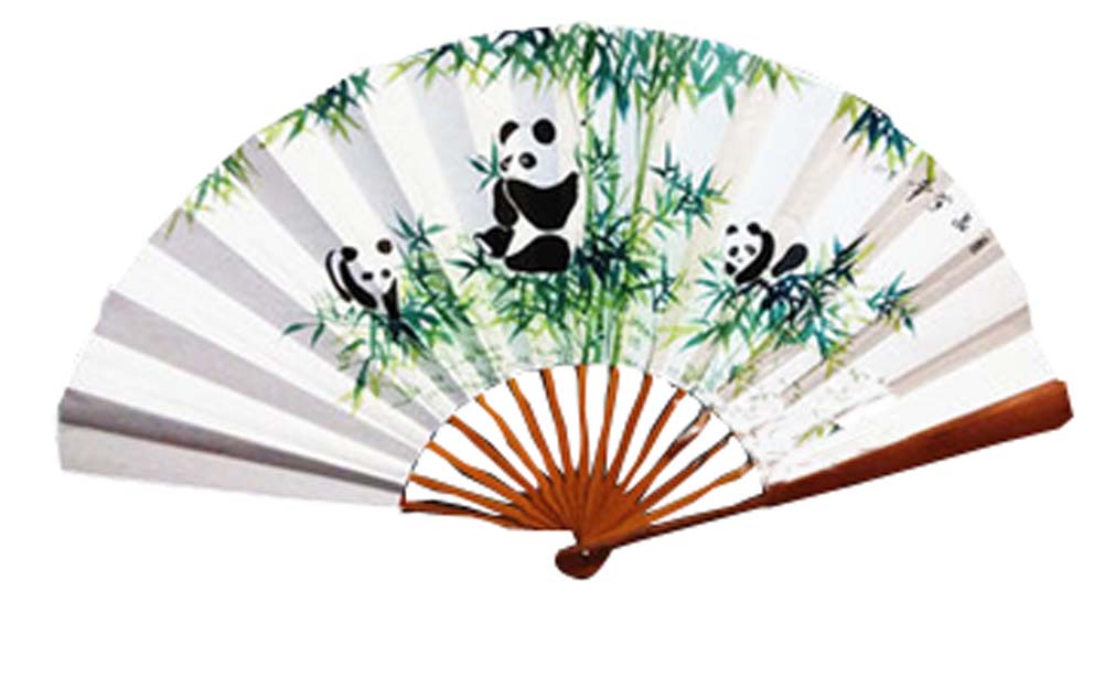 Panda Superstore PS-HOM2232419011-LILY00045 Chinese Hand Held Folding Fans&#44; White - 60 x 33 cm