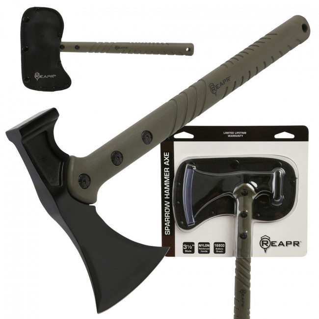 SHEFFIELD SHE11778 3.5 in. Black Oxide Stainless Steel Blade with Hammer Back Sparrow Hammer Axe