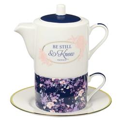 Christian Art Gifts 255594 Teapot for One Ceramic - Be Still Psalm 46-10