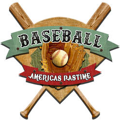 Past Time Signs PS427 24 x 21 in. Baseball Past Time Plasma Metal Sign
