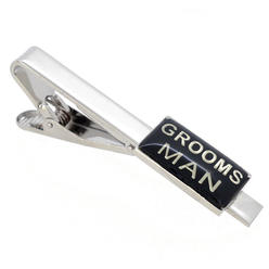 Fantasyard Grooms Man Wedding Tie Clip - Silver - 2.125 x 0.5 in.