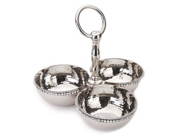 Classic Touch Decor Classic Touch décor SDR210 Stainless Steel Relish Dish with Stones