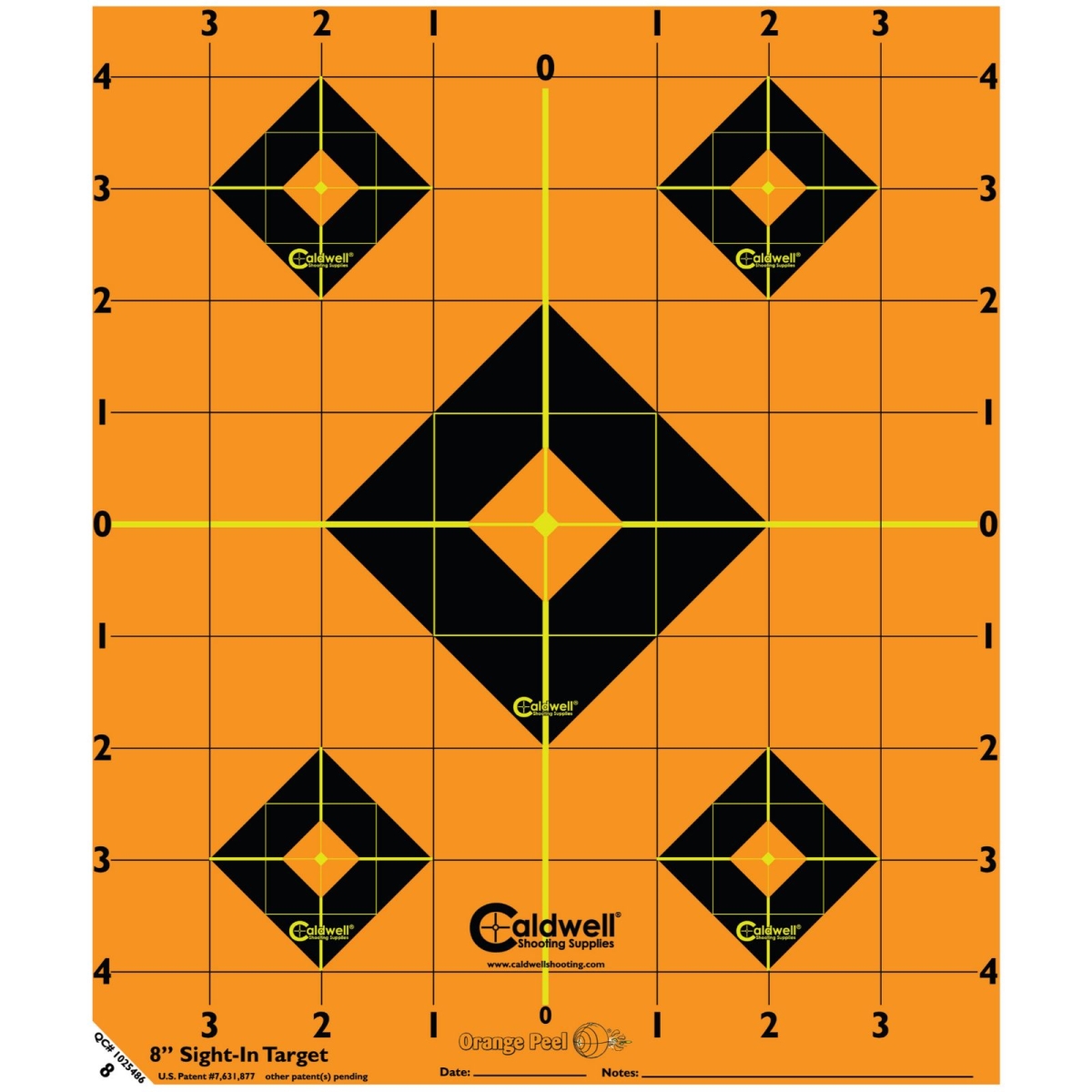 Caldwell 1132828 8 in. Sight-In Target&#44; Orange & Black - 25 Sheets