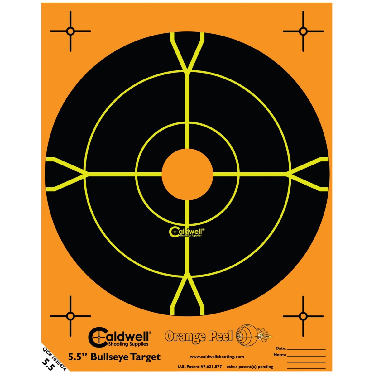 Caldwell 1132832 5.5 in. Bullseye Target&#44; Orange & Black - 10 Sheets